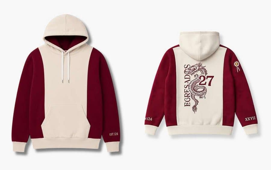 Buzo 07, EGRESADOS 27 bordó y crema, diseño de buzo egresados Tribu